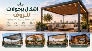 اشكال برجولات للروف بالرياض تصاميم عملية لجلسات الأسطح